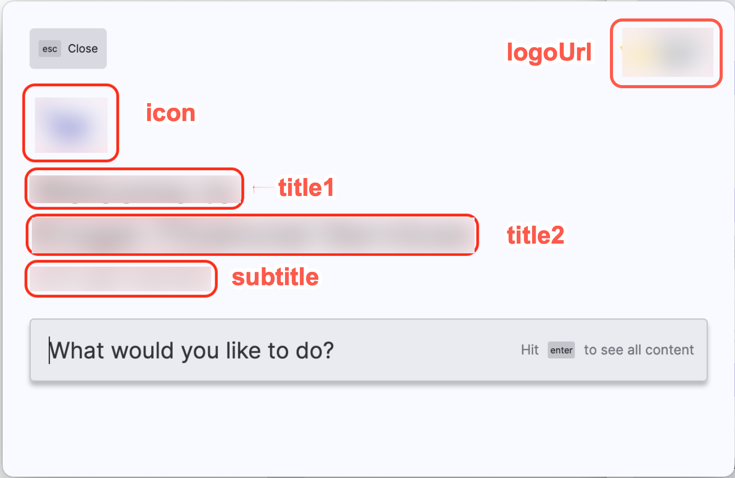 Home search dialog box showing branding properties and their positions